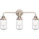 Nouveau 2 Dover LED 23 inch Polished Nickel Bath Vanity Light Wall Light in Seedy Glass
