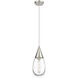 Malone 1 Light 6 inch Satin Nickel Pendant Ceiling Light in Clear Glass