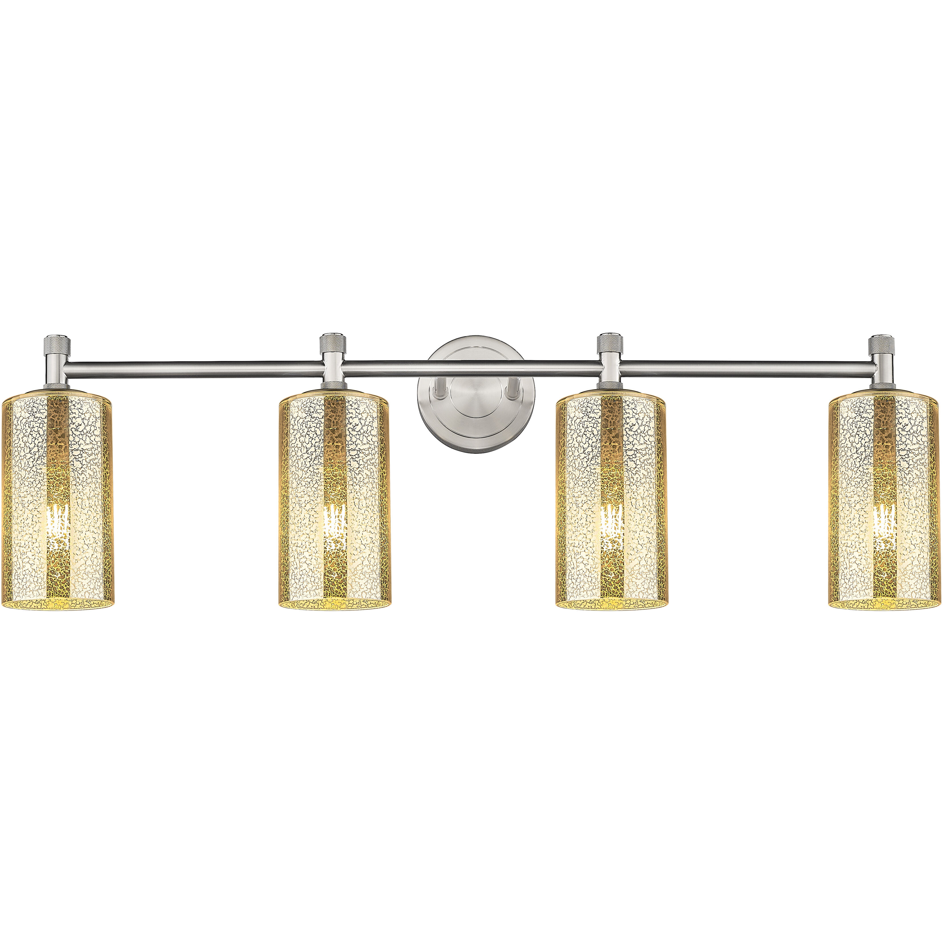 Crown Point 4 Light 33.88 inch Satin Nickel Bath Vanity Light Wall Light in Mercury Glass