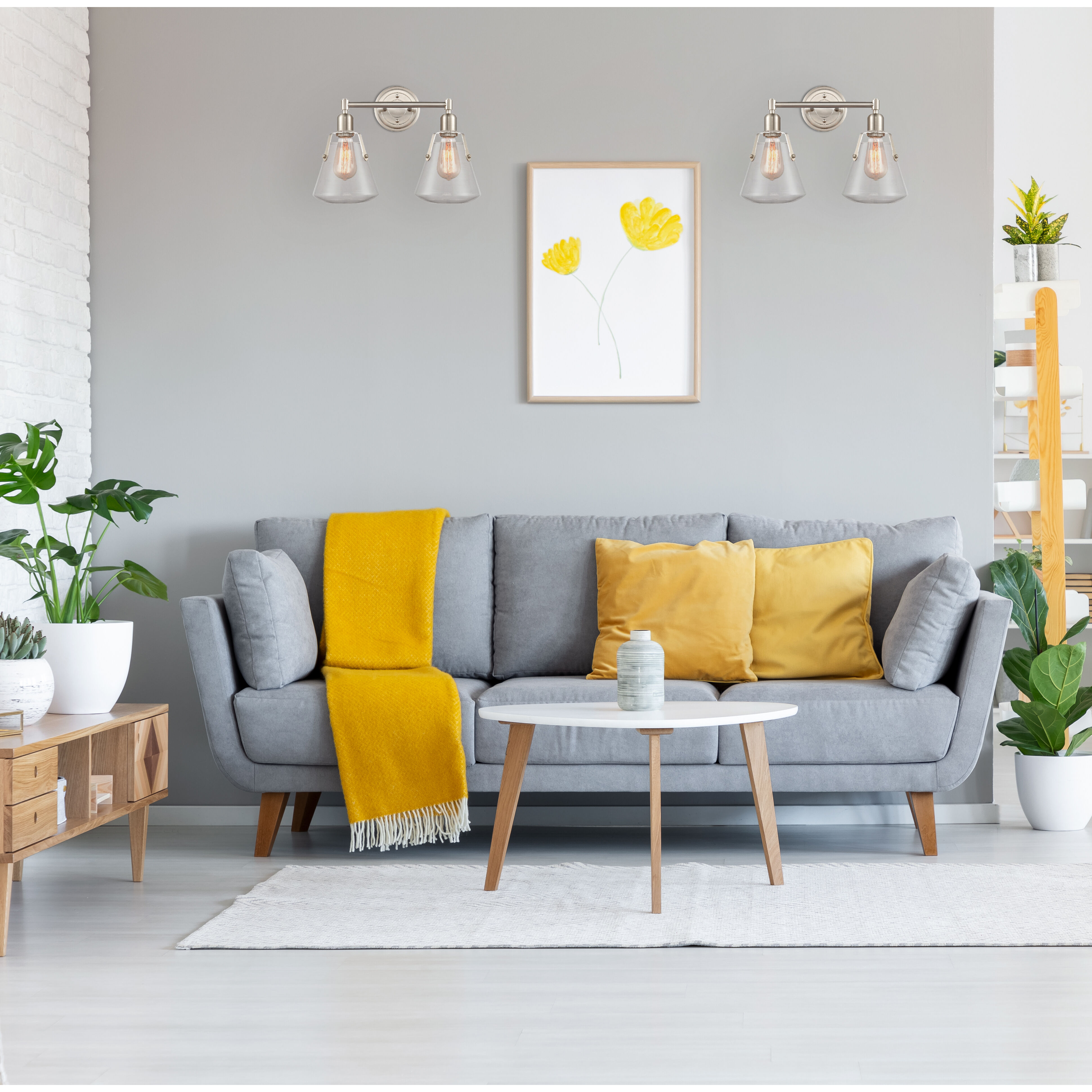 Luna 2 Light 18 inch Satin Nickel Bath Vanity Light Wall Light