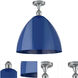 Edison Plymouth Dome 1 Light 16 inch Polished Chrome Semi-Flush Mount Ceiling Light in Blue