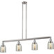 Franklin Restoration Small Bell LED 49.63 inch Brushed Satin Nickel Island Light Ceiling Light in Silver Plated Mercury Glass, Franklin Restoration