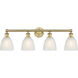 Castile 4 Light 33 inch Brushed Brass Bath Vanity Light Wall Light in White
