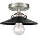 Nouveau Railroad LED 8 inch Brushed Satin Nickel Semi-Flush Mount Ceiling Light in Matte Black, Nouveau