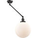 XX-Large Beacon 20 inch 100 watt Oil Rubbed Bronze Swing Arm Wall Light in Matte White Glass, Franklin Restoration