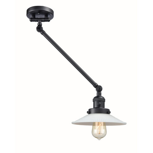 Halophane 21 inch 60.00 watt Matte Black Swing Arm Wall Light, Franklin Restoration
