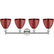 Plymouth Dome 4 Light 34.5 inch Polished Nickel Bath Vanity Light Wall Light in Red