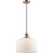 Franklin Restoration Bell 1 Light 12 inch Antique Copper Mini Pendant Ceiling Light in Incandescent, Matte White, Franklin Restoration
