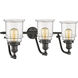 Franklin Restoration Canton 3 Light 28 inch Oil Rubbed Bronze Bath Vanity Light Wall Light in Clear Glass, Franklin Restoration
