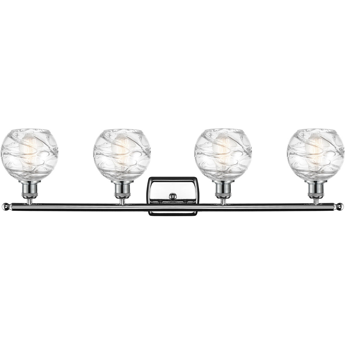 Ballston Small Deco Swirl 4 Light 36 inch Polished Chrome Bath Vanity Light Wall Light, Ballston