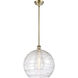 Ballston Deco Swirl 1 Light 14 inch Antique Brass Pendant Ceiling Light