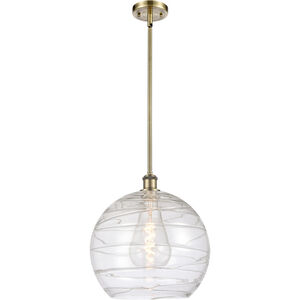 Ballston Deco Swirl LED 14 inch Antique Brass Pendant Ceiling Light