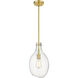 Salem 1 Light 9 inch Satin Gold Mini Pendant Ceiling Light in Clear Glass