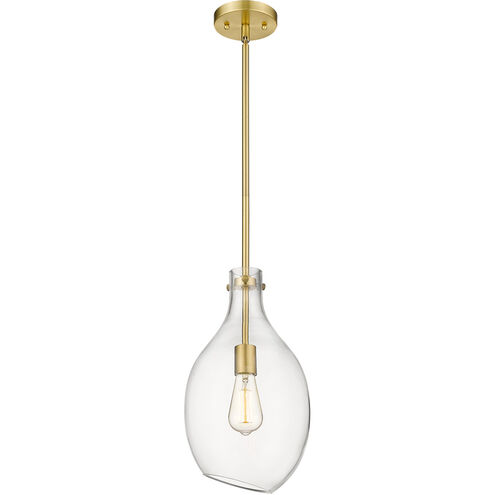 Salem 1 Light 9 inch Satin Gold Mini Pendant Ceiling Light in Clear Glass