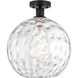 Edison Athens Water Glass 1 Light 12 inch Matte Black Semi-Flush Mount Ceiling Light