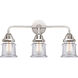 Nouveau 2 Small Canton LED 23 inch Polished Chrome Bath Vanity Light Wall Light in Clear Glass