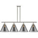 Ballston X-Large Cone LED 48 inch White and Polished Chrome Island Light Ceiling Light in Plated Smoke Glass