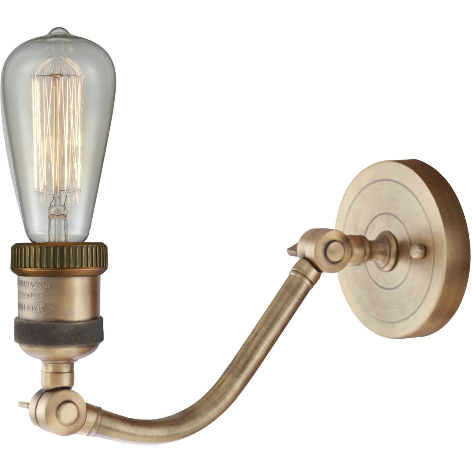 Franklin Restoration Large Bell 1 Light 8 inch Brushed Brass Sconce Wall Light in Seedy Glass, Franklin Restoration