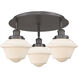 Oxford 3 Light 18.25 inch Oil Rubbed Bronze Flush Mount Ceiling Light in Matte White