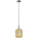 Preston 1 Light 6.75 inch Polished Nickel Mini Pendant Ceiling Light in Mercury Glass