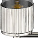 Bolivar 2 Light 13.5 inch Polished Nickel Bath Vanity Light Wall Light in Plated Smoke Glass