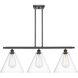 Ballston Ballston Cone 3 Light 39 inch Oil Rubbed Bronze Island Light Ceiling Light in Clear Glass