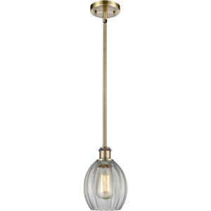 Ballston Eaton LED 6 inch Antique Brass Pendant Ceiling Light in Clear Glass, Ballston