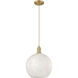 Arcadia White Mouchette 1 Light 12 inch Brushed Brass Mini Pendant Ceiling Light