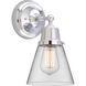 Aditi Small Cone 1 Light 6.25 inch Polished Chrome Sconce Wall Light, Aditi