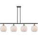 Ballston Farmhouse Rope LED 48 inch Black Antique Brass Island Light Ceiling Light in White Glass with White Rope, Ballston