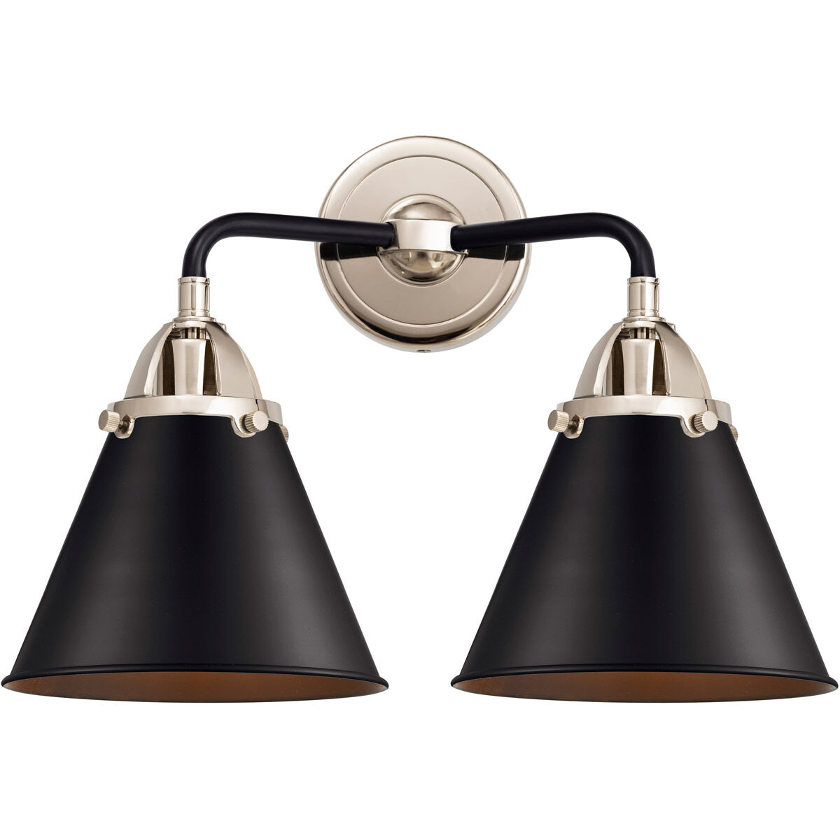 Nouveau 2 Appalachian 2 Light 16 inch Black Polished Nickel Bath Vanity Light Wall Light in Matte Black