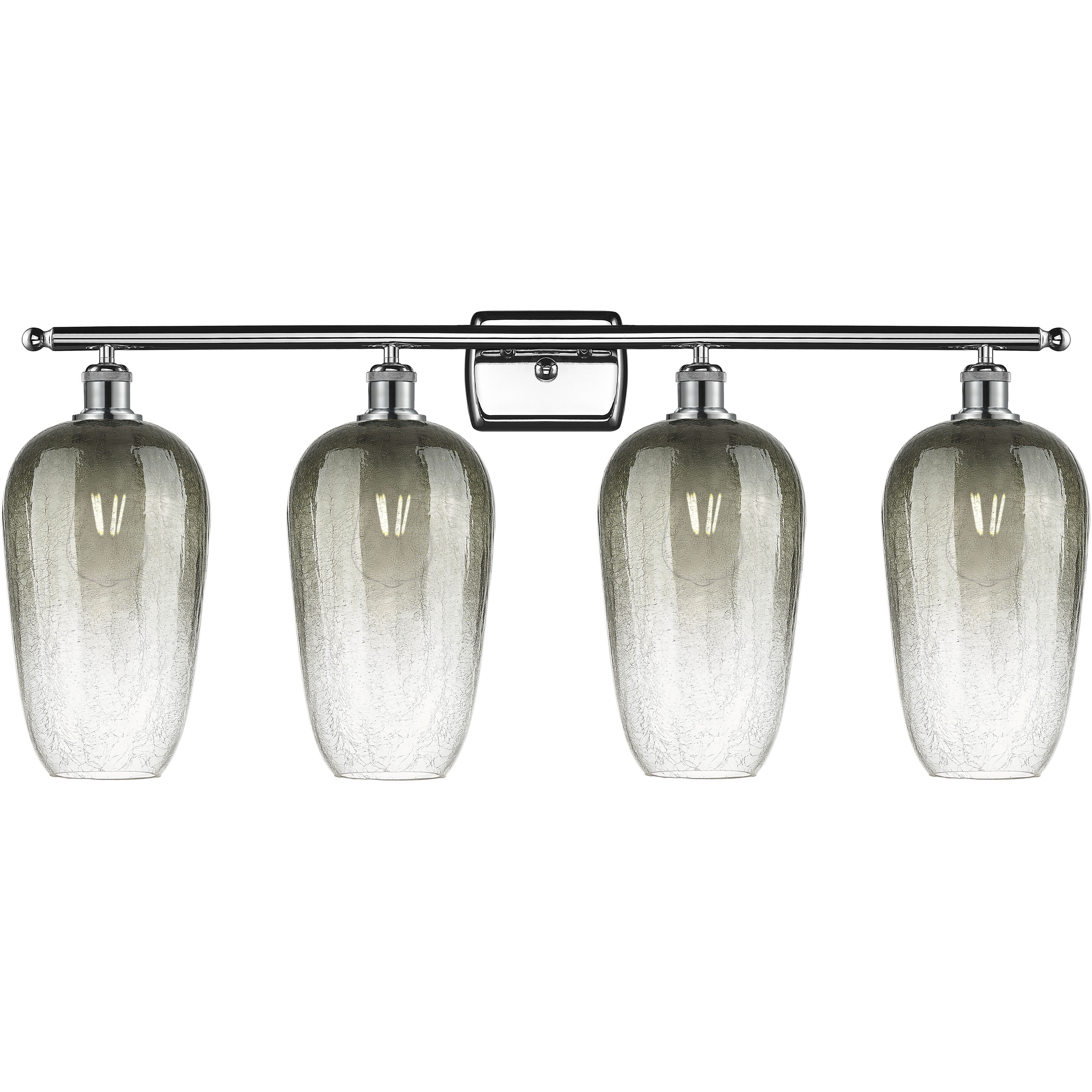 Ballston Brookhaven Flute 4 Light 37 inch Polished Chrome Bath Vanity Light Wall Light in Slate Glass