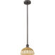 Edison Bristol Natural II 1 Light 9 inch Oil Rubbed Bronze Mini Pendant Ceiling Light