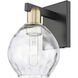 Arcadia Waverly Armed Sconce Wall Light in Black Antique Brass