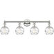 Athens Deco Swirl 4 Light 33 inch Polished Nickel Bath Vanity Light Wall Light in Clear Deco Swirl