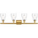 Ballston Ellery LED 36 inch Satin Gold Bath Vanity Light Wall Light in Seedy Glass, Ballston