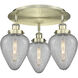 Geneseo 3 Light 17.75 inch Antique Brass Flush Mount Ceiling Light