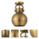 Newton Sphere 1 Light 8 inch Brushed Brass Flush Mount Ceiling Light