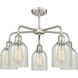 Caledonia 5 Light 23 inch Satin Nickel and Mouchette Chandelier Ceiling Light