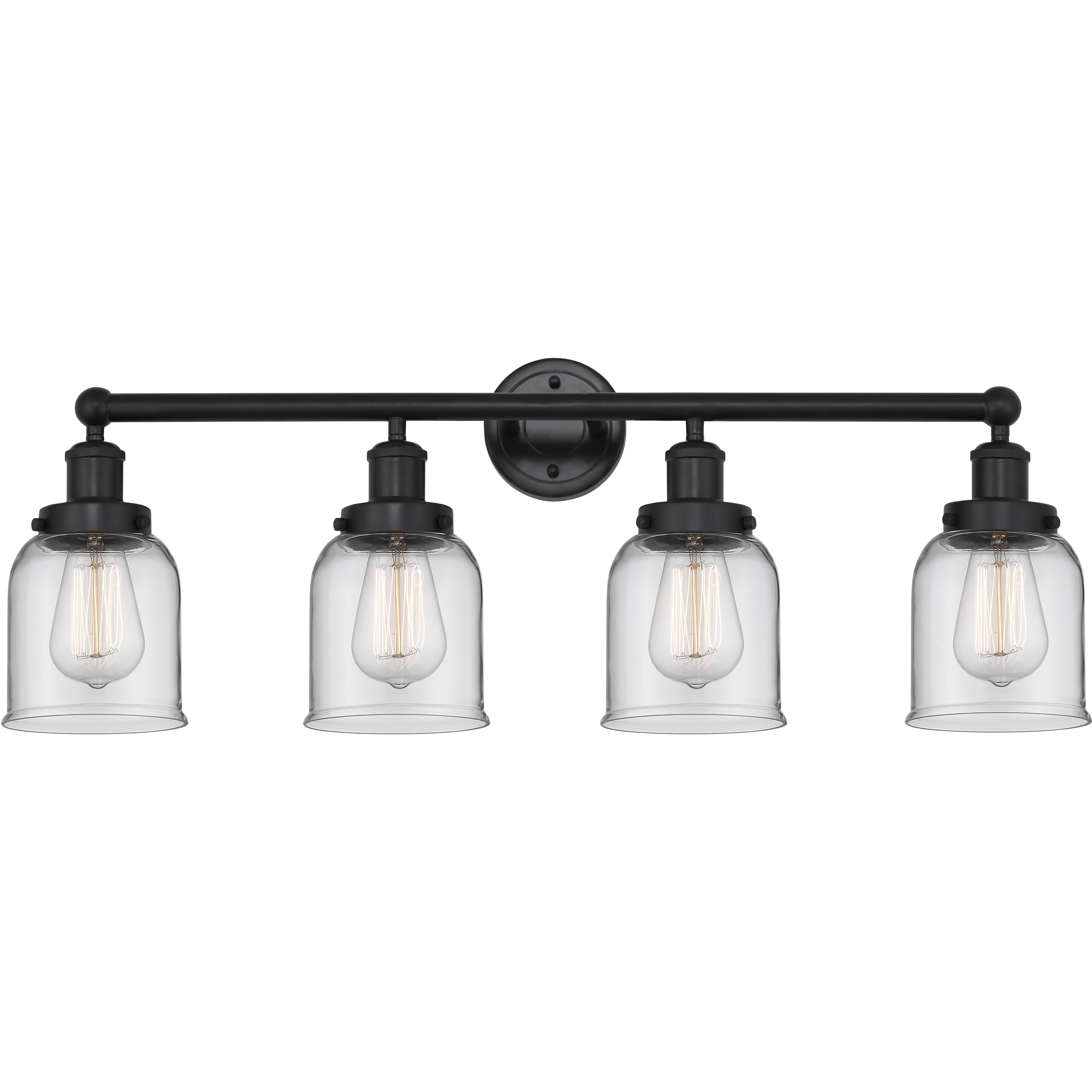 Bell 4 Light 33.5 inch Matte Black Bath Vanity Light Wall Light