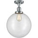 Franklin Restoration XX-Large Beacon 1 Light 12 inch Polished Chrome Semi-Flush Mount Ceiling Light in Clear Glass, Franklin Restoration