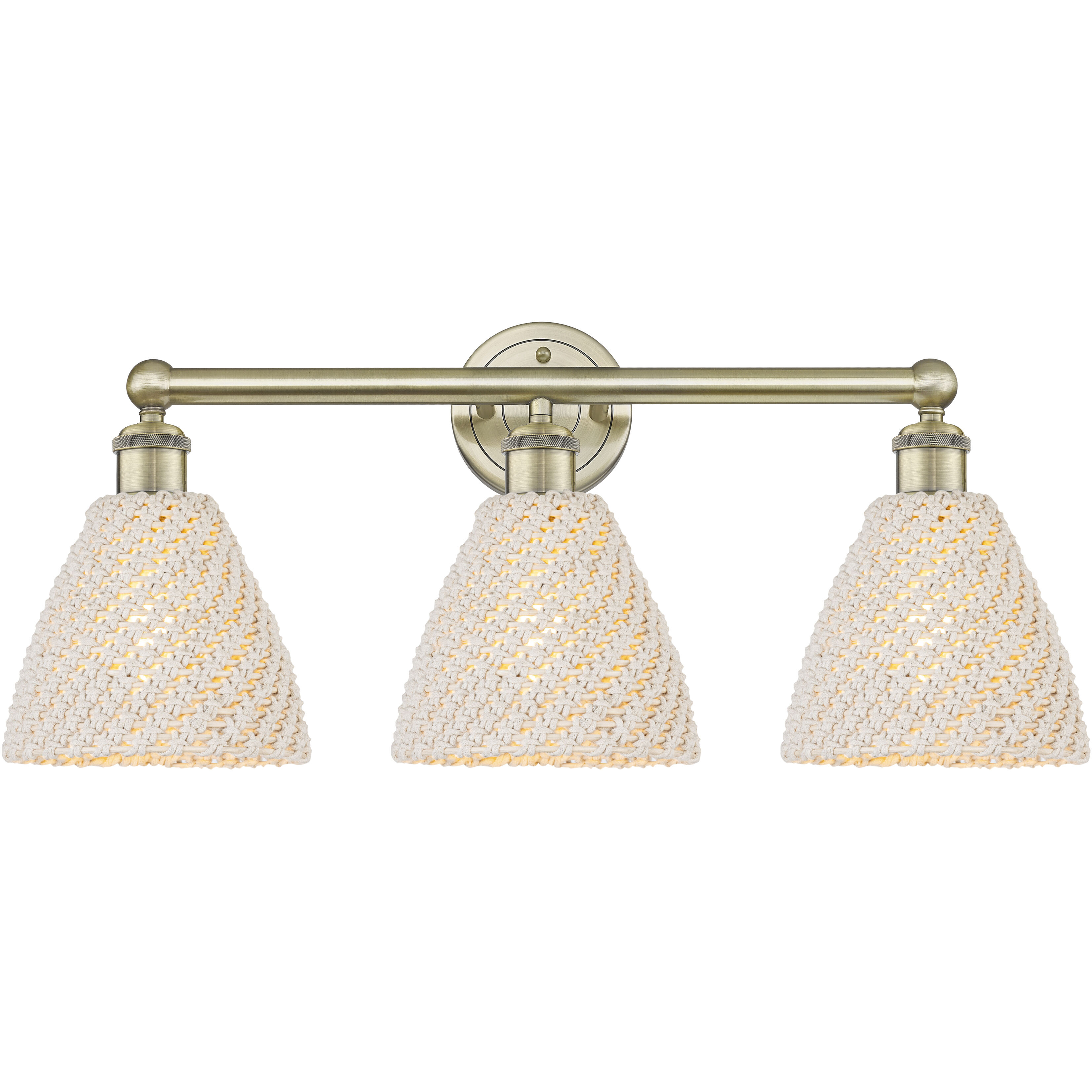 Edison Bristol Natural 3 Light 25.5 inch Antique Brass Bath Vanity Light Wall Light