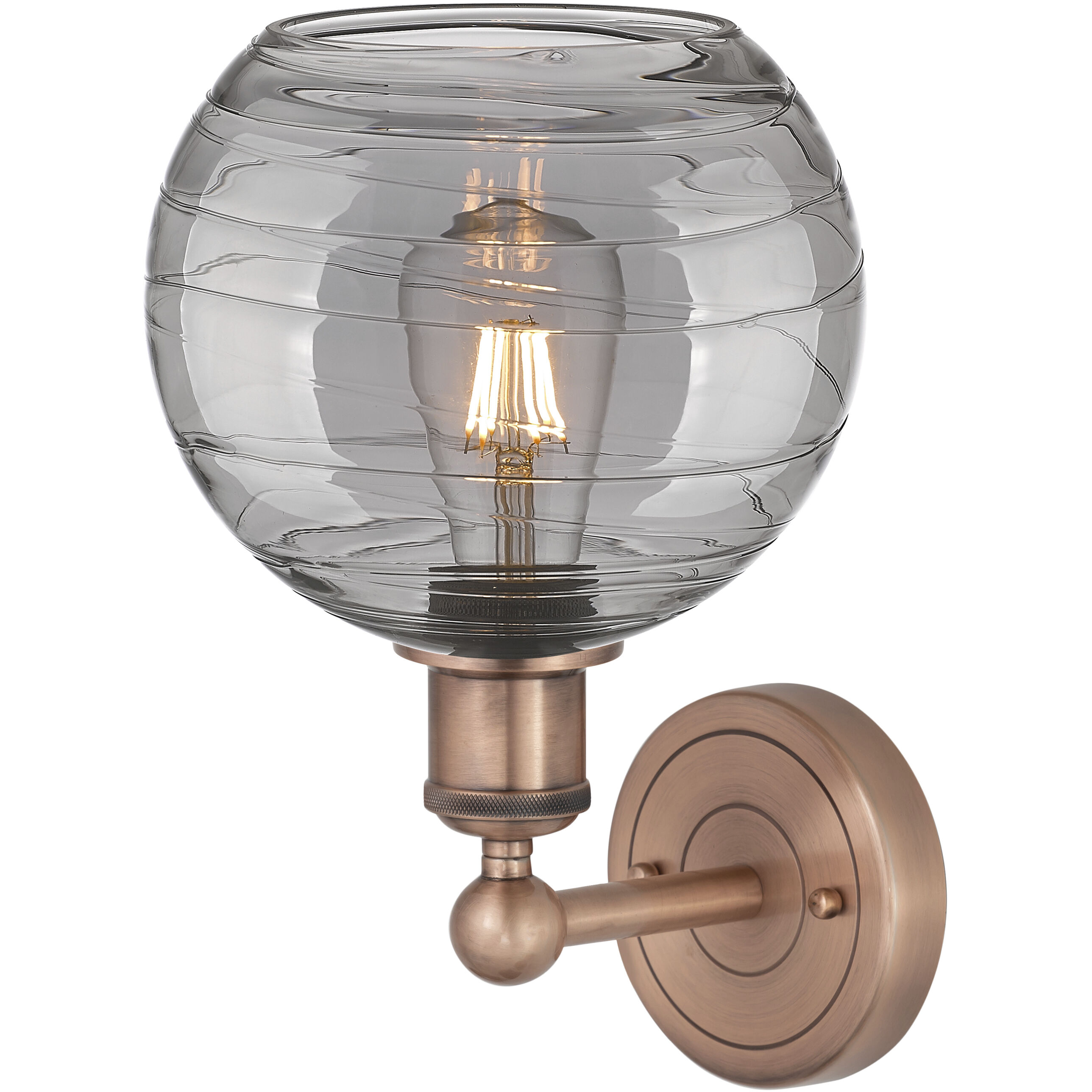 Edison Athens Deco Swirl 1 Light 8 inch Antique Copper Sconce Wall Light