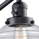 Small Oxford 30 inch 3.5 watt Matte Black Swing Arm Wall Light in Clear Glass, Franklin Restoration