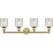 Caledonia 4 Light 32 inch Brushed Brass and Mica Bath Vanity Light Wall Light