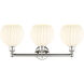 Edison White Venetian 3 Light 26 inch Polished Nickel Bath Vanity Light Wall Light