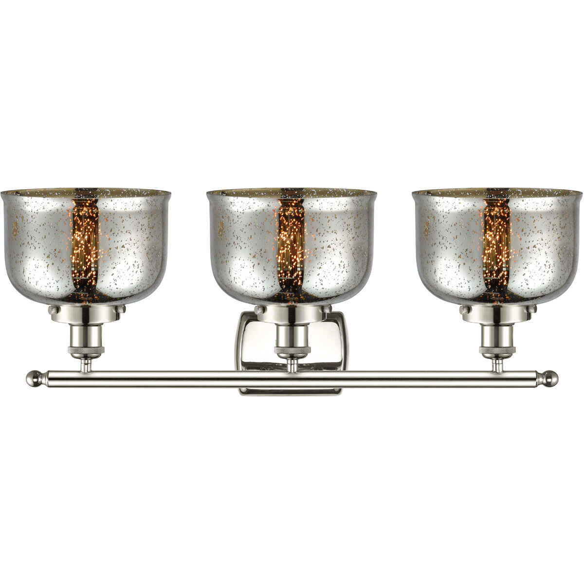 Ballston Bell LED 26 inch Polished Nickel Bath Vanity Light Wall Light in Silver Plated Mercury Glass