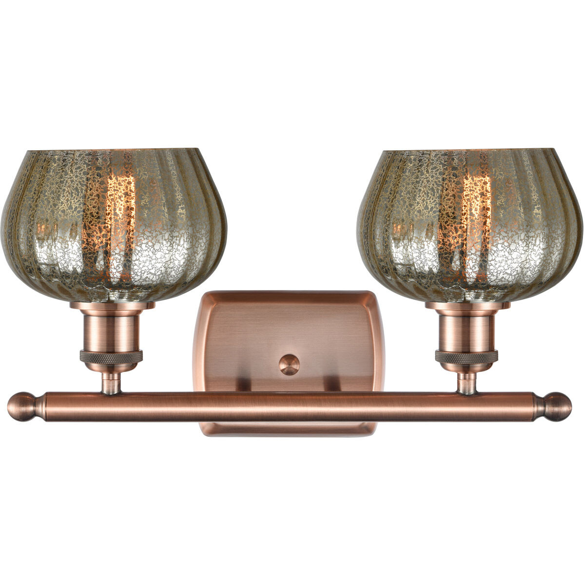Ballston Fenton LED 16 inch Antique Copper Bath Vanity Light Wall Light in Mercury Glass, Ballston