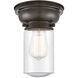 Aditi Dover LED 6 inch Oil Rubbed Bronze Flush Mount Ceiling Light in Seedy Glass, Aditi