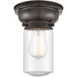 Aditi Dover LED 6 inch Oil Rubbed Bronze Flush Mount Ceiling Light in Seedy Glass, Aditi